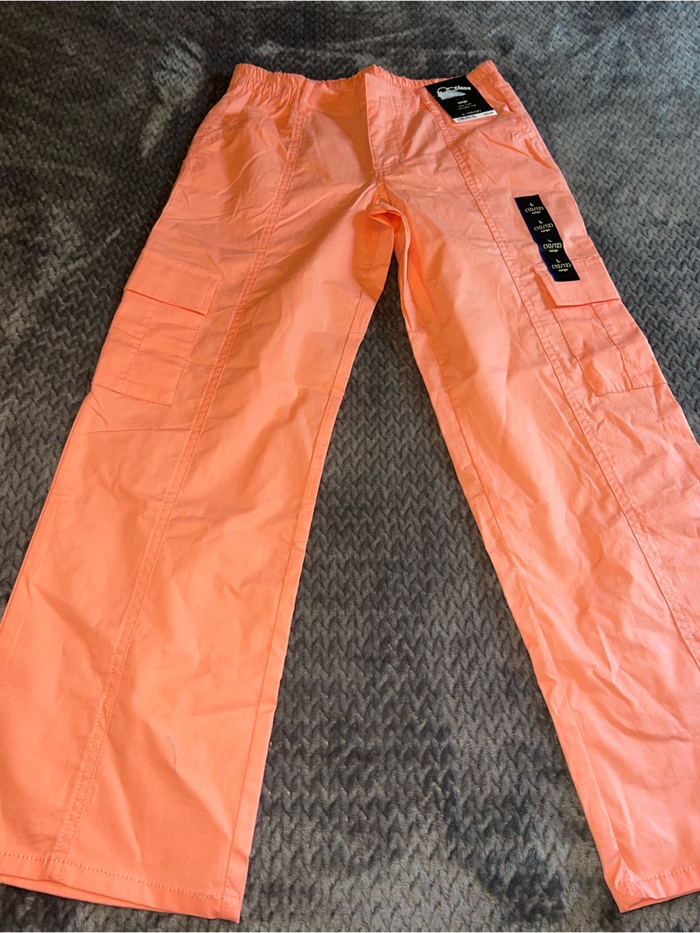 Girls Cargo Pants in Coral Orange, girls 10/12